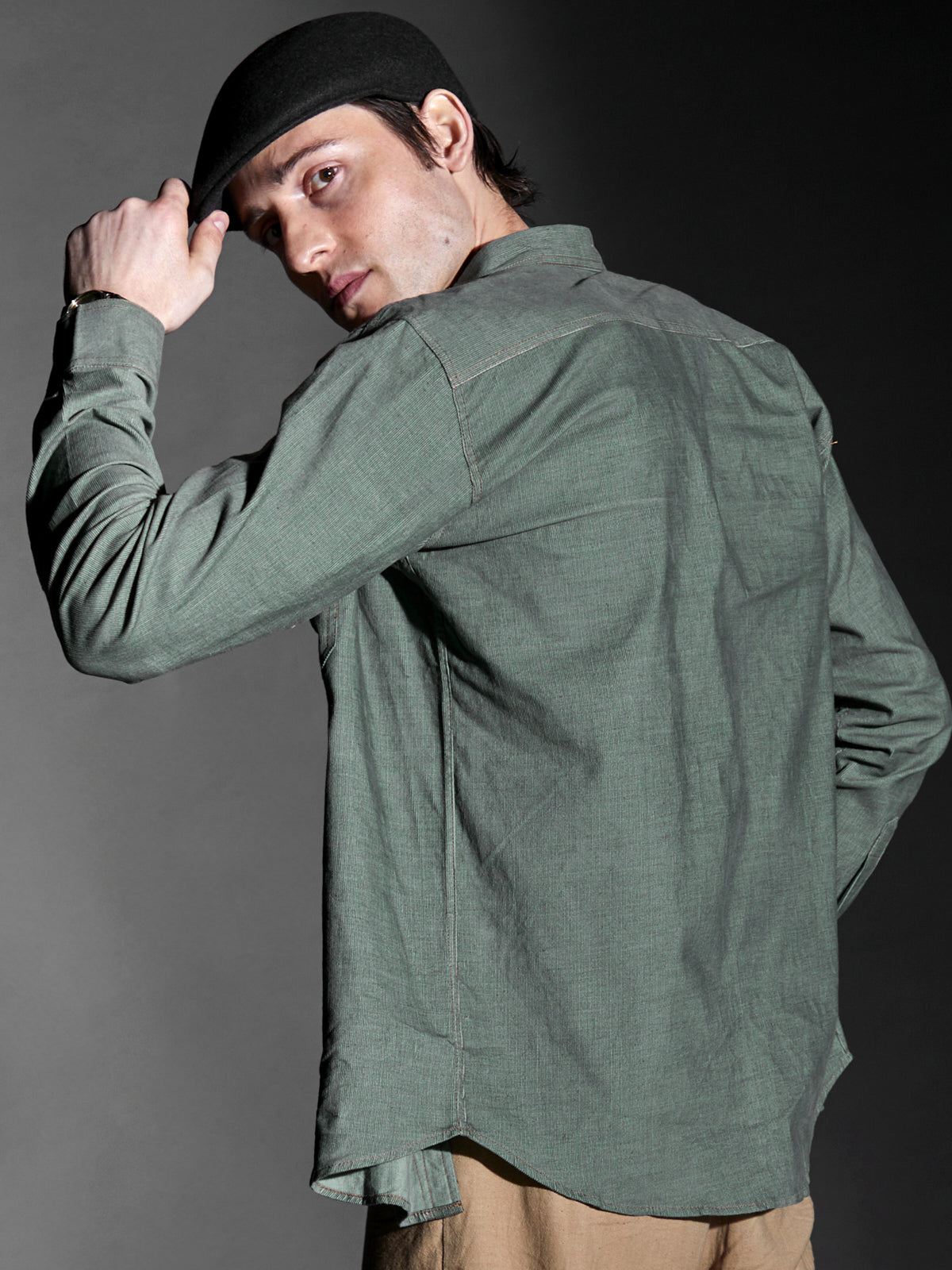 Roman Green- Organic Corduroy Shirt